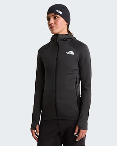Womens Bolt Polartec Power Grid Hooded Jacket TNF Asphalt GreyTNF Black HERO