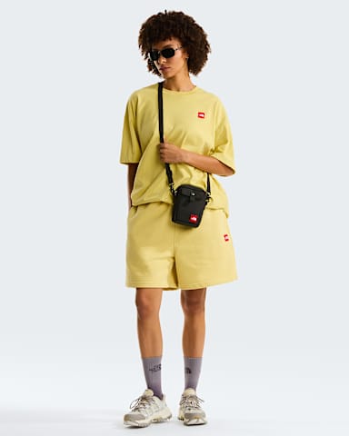Unisex TNF Red Box Fleece Shorts TNF Honeyed Sand ALT2