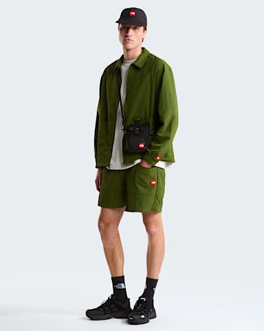 Red Box Nylon Shorts mit Grtel Unisex TNF Woodland Green ALT2