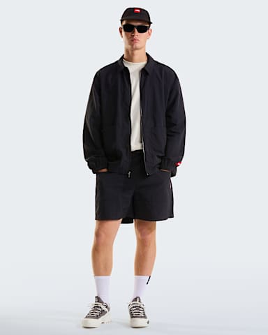 Unisex Red Box Nylon Belted Shorts TNF TNF Black ALT2