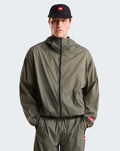 Unisex Red Box Packable Hooded Wind Jacket TNF New Taupe Green ALT1