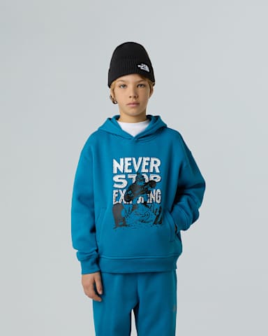 Felpa con cappuccio Sports Oversized Graphic da ragazzo TNF Dusk Blue alt4