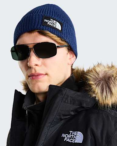 TNF Logo Box Cuffed Beanie TNF Summit Navy ALT1