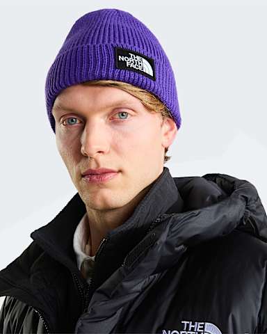 TNF Logo Box Beanie mit Umschlag TNF Peak Purple ALT1
