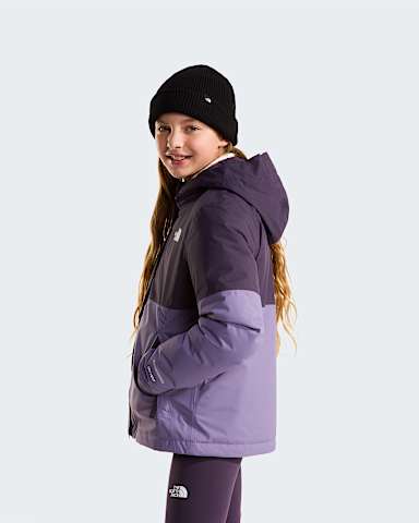 Girls Warm Antora Rain Jacket TNF Endless DuskGrounded Plum ALT2