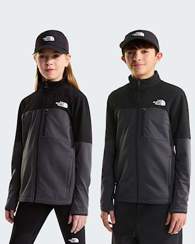 Giacca midlayer Hike con cerniera integrale da ragazzi TNF Anthracite GreyTNF Black HERO