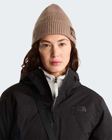 TNF Logo Boxbeanie met boord TNF Garnet ALT1