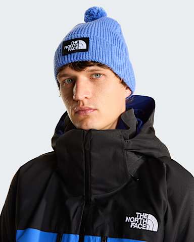 TNF Logo Box Pom Beanie TNF Indigo Wonder ALT1