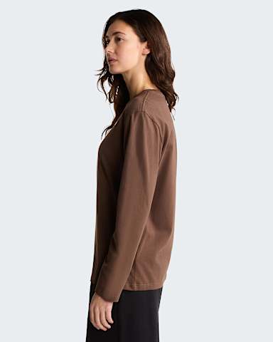Womens TNF Essential Simple Dome Relaxed LongSleeve TShirt TNF Smokey Brown ALT2