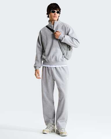 Mens Essential Simple Dome Relaxed 14 Zip Sweatshirt TNF TNF Pale Grey Heather ALT1