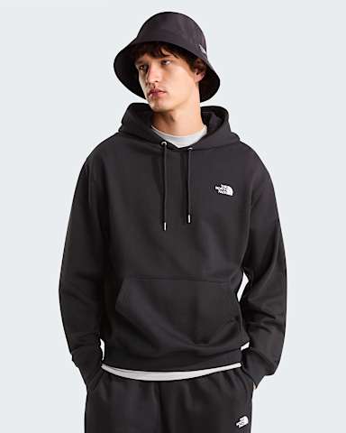 Mens TNF Essential Terry Simple Dome Relaxed Hoodie TNF TNF Black HERO