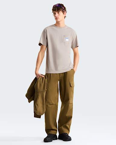 Mountain Logo relaxt geschnittenes TShirt mit Grafik fr Herren TNF Stone Slab ALT1