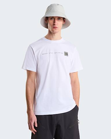 Mens Never Stop Exploring Regular Graphic TShirt TNF TNF WhiteTNF Black HERO