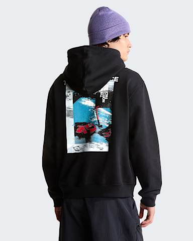 Mens Apex 75 Collage Relaxed Hoodie TNF TNF Black HERO