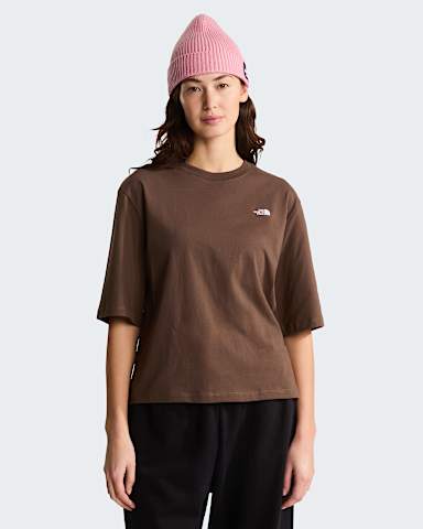Womens TNF Essential Simple Dome Boxy Relaxed TShirt TNF Smokey Brown HERO