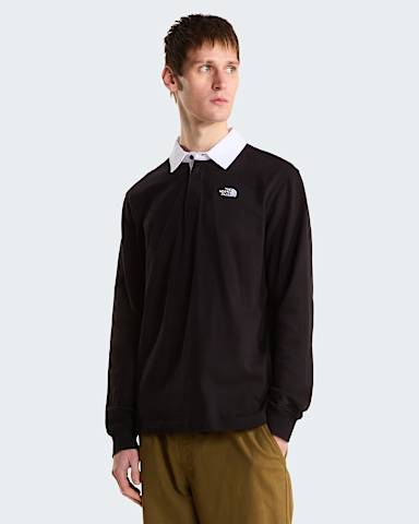 Mens Vista LongSleeve Rugby Shirt TNF TNF Black HERO