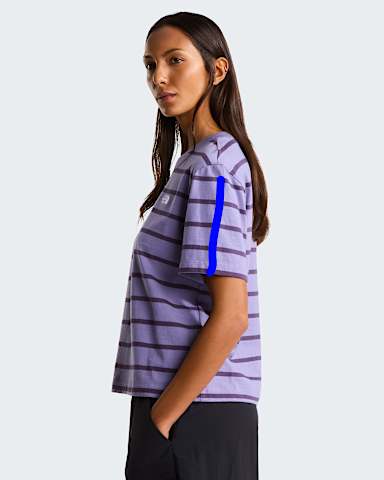 Womens Vista Stripe TShirt TNF Grounded Plum TNF Open Stripe ALT2