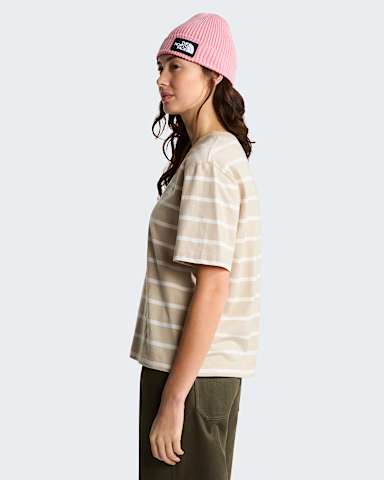 Womens Vista Stripe TShirt TNF Timeless Taupe TNF Open Stripe ALT2