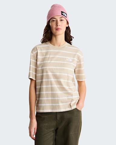 Womens Vista Stripe TShirt TNF Timeless Taupe TNF Open Stripe HERO
