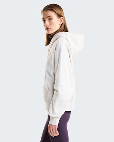 Womens TNF Essential Simple Dome Boxy Oversized Hoodie TNF White DuneWhite Dune ALT2