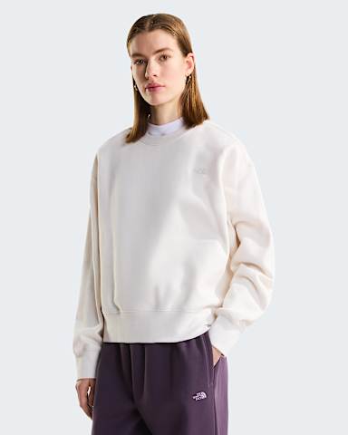 Womens TNF Essential Simple Dome Boxy Oversized Sweatshirt TNF White DuneWhite Dune HERO