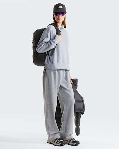 Womens TNF Essential Simple Dome Boxy Oversized Sweatshirt TNF TNF Pale Grey Heather ALT1