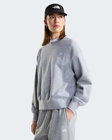Womens TNF Essential Simple Dome Boxy Oversized Sweatshirt TNF TNF Pale Grey Heather HERO