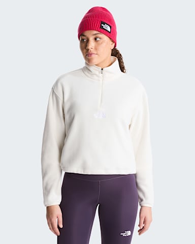 Glacier Novelty Logo 14 Zip Fleece W TNF White Dune HERO