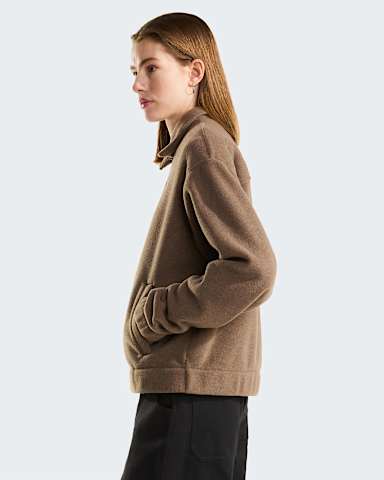 Womens Collared Fleece Jacket TNF Garnet Black Heather ALT2