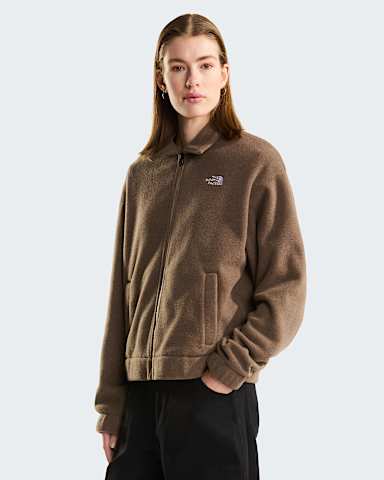 Womens Collared Fleece Jacket TNF Garnet Black Heather HERO