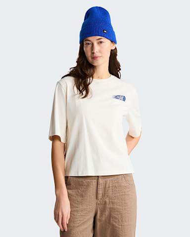 Retro Trail Boxy Graphic TShirt voor dames TNF White Dune ALT1