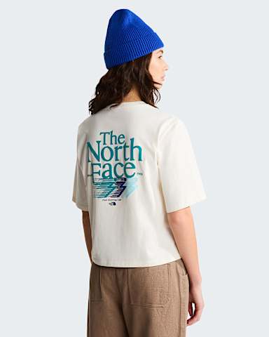 Retro Trail Boxy Graphic TShirt voor dames TNF White Dune HERO