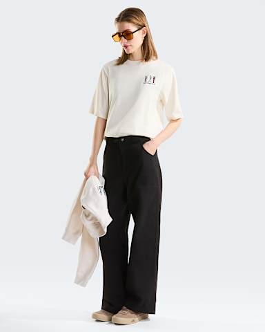 Tshirt Ski Embroidery Boxy con grafica da donna TNF White Dune ALT1