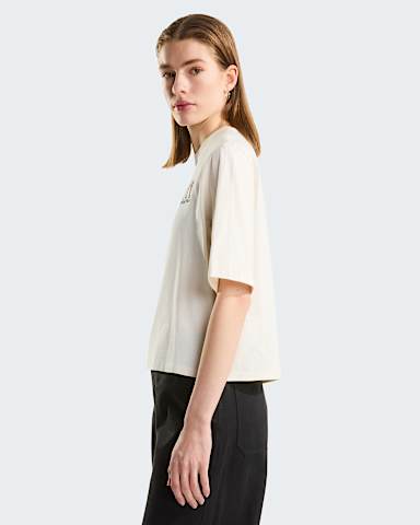 Tshirt Ski Embroidery Boxy con grafica da donna TNF White Dune ALT2