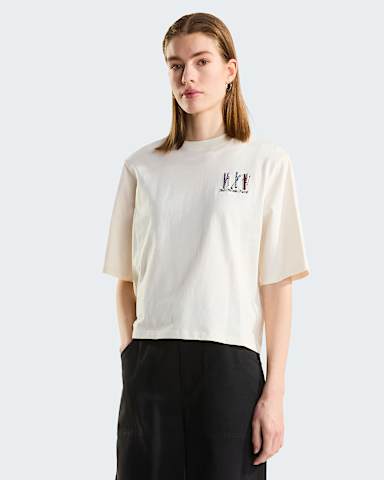 Tshirt Ski Embroidery Boxy con grafica da donna TNF White Dune HERO
