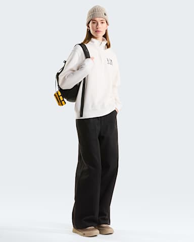 Ski Embroidery Relaxed Graphic 14 Zip Sweatshirt W TNF White Dune ALT1