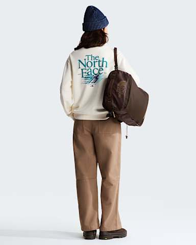 Womens Retro Trail Relaxed Graphic Sweatshirt TNF White Dune ALT2