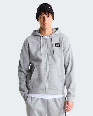 Mens Box Half Dome Regular FullZip Hoodie TNF TNF Pale Grey Heather hero