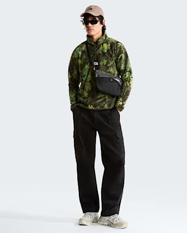 Glacier Novelty Logo fleece met kwartrits met print voor dames TNF New Taupe Green Yosemite Oak Print alt1