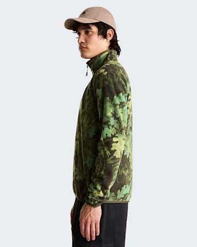 Glacier Novelty Logo fleece met kwartrits met print voor dames TNF New Taupe Green Yosemite Oak Print alt2