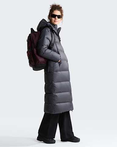 Womens Hydrenalite City Long Down Hooded Parka TNF Anthracite Grey alt1