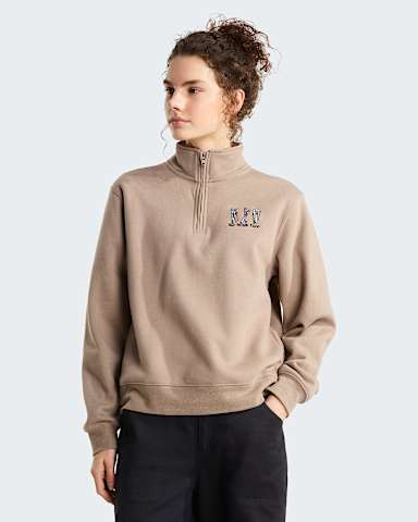 Felpa Ski Embroidery Relaxed con cerniera a 14 e grafica da donna TNF Garnet HERO