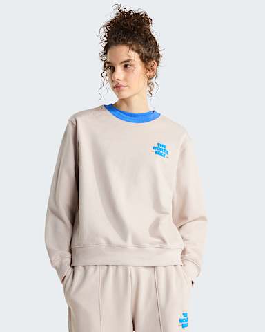 Explore Fonts Relaxed Graphic Sweatshirt voor dames TNF Timeless Taupe HERO
