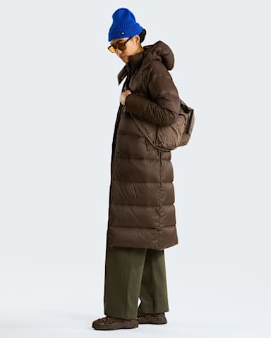 Womens Hydrenalite City Long Down Hooded Parka TNF Dark Chestnut alt1
