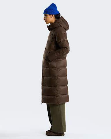 Womens Hydrenalite City Long Down Hooded Parka TNF Dark Chestnut alt2