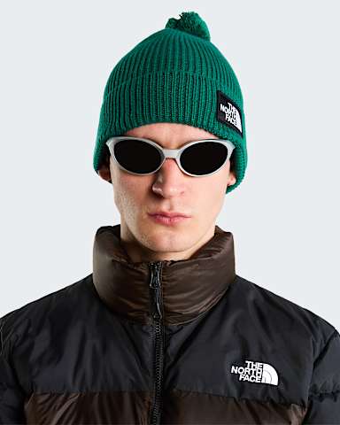 TNF Logo Box Pom Beanie TNF Evergreen alt1