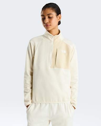 Damen TNF Performance Fleecejacke mit 14Reiverschluss TNF White Dune Light HeatherDesert Stone hero