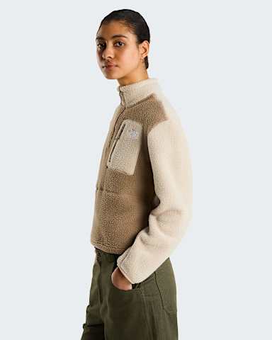 Veste en polaire col zipp Yumiori pour femme TNF GarnetTimeless Taupe ALT2