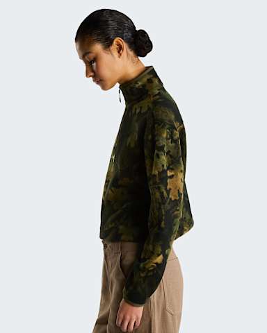 Glacier Novelty Logo Printed 14 Zip Fleece W TNF Woodland Green Yosemite Oak Print alt2