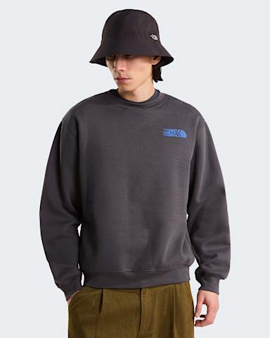 Mens Retro Trail Relaxed Graphic Sweatshirt TNF Anthracite Grey ALT1